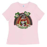 Bubblegum Pink ladybuy gnomies rainbow Ladies Tee - BarkalooDesign