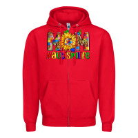 Red mom #autism life Zipper Hoodie - Zillion Design Studio