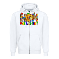 White mom #autism life Zipper Hoodie - Zillion Design Studio