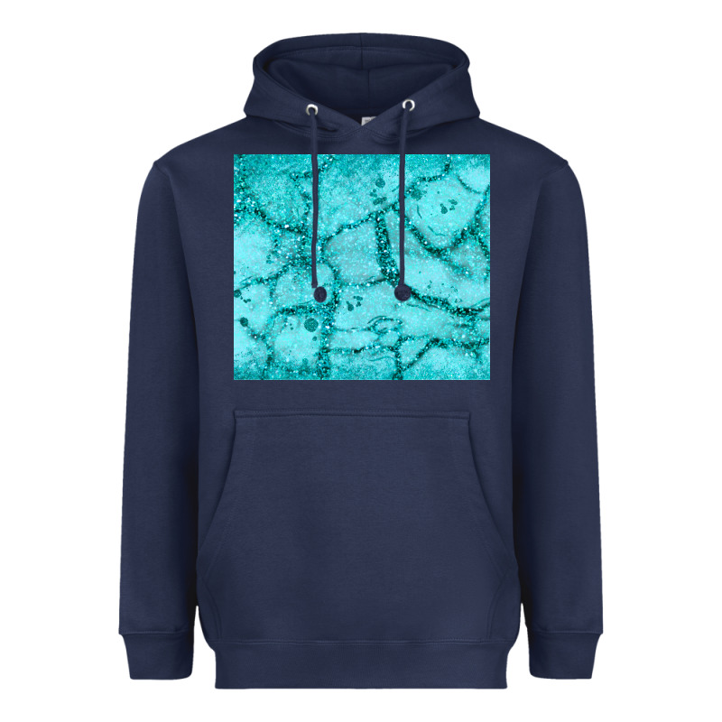 Turquoise Glitter Heavyweight Hoodie by JahusDesignShop | Teevron