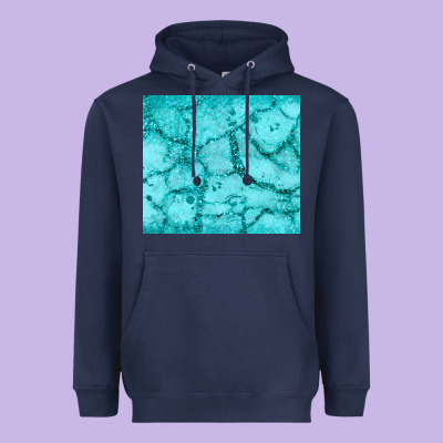 Turquoise Glitter Heavyweight Hoodie Designed By Jahusdesignshop