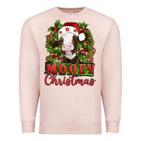 Pale Pink Mooey christmas Premium Sweatshirt - Artiststas