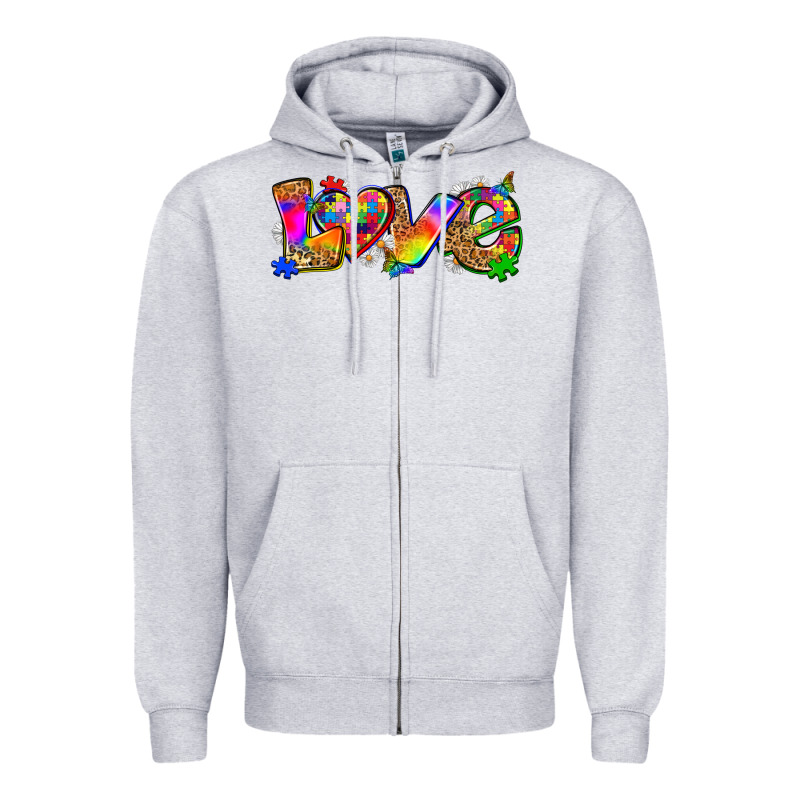 Love Autism Zipper Hoodie by Zillion Design Studio | Teevron
