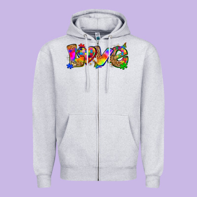Love Autism Zipper Hoodie Designed By Zillion Design Studio