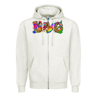 Oatmeal Heather love autism Zipper Hoodie - Zillion Design Studio