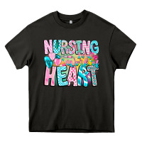 Asphalt Nursing is a work of heart Heavy Core Tee - CowhideDigitalArt