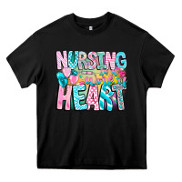 Black Nursing is a work of heart Heavy Core Tee - CowhideDigitalArt