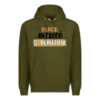 Army Green black blessed & beautiful Premium Hoodie - MaliasSmallBusiness