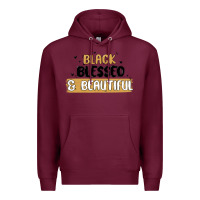 Burgundy black blessed & beautiful Premium Hoodie - MaliasSmallBusiness