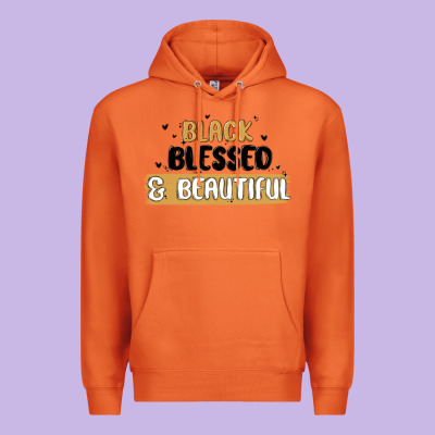 Black Blessed & Beautiful Premium Hoodie Designed By Maliassmallbusiness