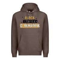 Coffee black blessed & beautiful Premium Hoodie - MaliasSmallBusiness