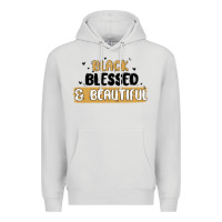 Dove Grey black blessed & beautiful Premium Hoodie - MaliasSmallBusiness