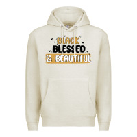 Oatmeal Heather black blessed & beautiful Premium Hoodie - MaliasSmallBusiness