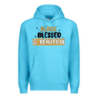 Ocean Blue black blessed & beautiful Premium Hoodie - MaliasSmallBusiness
