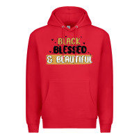 Red black blessed & beautiful Premium Hoodie - MaliasSmallBusiness