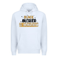 White black blessed & beautiful Premium Hoodie - MaliasSmallBusiness