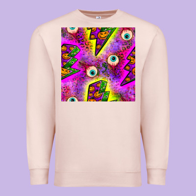 Halloween Thunders Seamless Pattern Premium Sweatshirt Designed By Bundleandbundleshop
