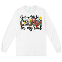 White got a little cajun in my soul Long Sleeve Tee - texasbilliewilder