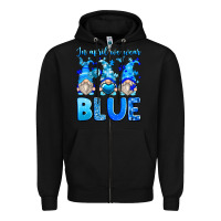 Black in april we wear blue autism gnomes Zipper Hoodie - Zillion Design Studio