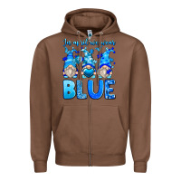 Chestnut in april we wear blue autism gnomes Zipper Hoodie - Zillion Design Studio