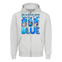 Dove Grey in april we wear blue autism gnomes Zipper Hoodie - Zillion Design Studio