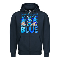 Navy in april we wear blue autism gnomes Zipper Hoodie - Zillion Design Studio