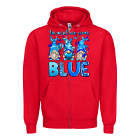 Red in april we wear blue autism gnomes Zipper Hoodie - Zillion Design Studio
