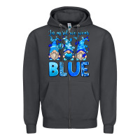 Smoke in april we wear blue autism gnomes Zipper Hoodie - Zillion Design Studio