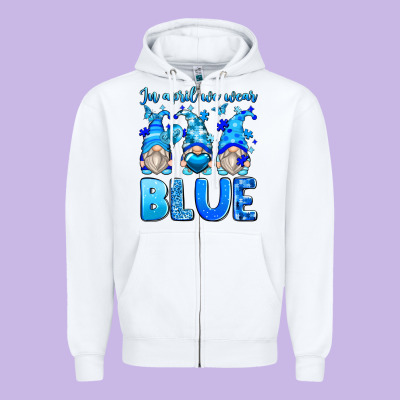 In April We Wear Blue Autism Gnomes Zipper Hoodie Designed By Zillion Design Studio
