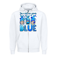 White in april we wear blue autism gnomes Zipper Hoodie - Zillion Design Studio