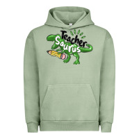 Pigment Oil Green teacher saurus Urban Hoodie - MaliasSmallBusiness