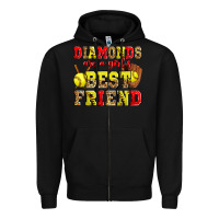 Black diamonds are a girl's best friend softball Zipper Hoodie - Zillion Design Studio