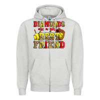 Dove Grey diamonds are a girl's best friend softball Zipper Hoodie - Zillion Design Studio