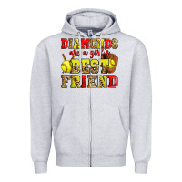 Diamonds Are A Girl's Best Friend Softball Zipper Hoodie | Teevron