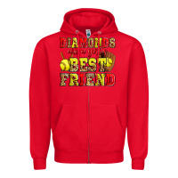 Red diamonds are a girl's best friend softball Zipper Hoodie - Zillion Design Studio
