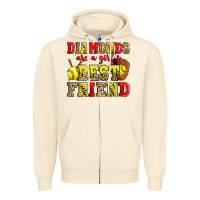 Sandshell diamonds are a girl's best friend softball Zipper Hoodie - Zillion Design Studio