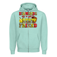 Seafoam diamonds are a girl's best friend softball Zipper Hoodie - Zillion Design Studio