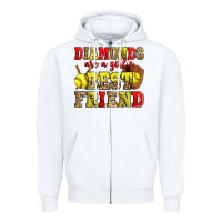 White diamonds are a girl's best friend softball Zipper Hoodie - Zillion Design Studio