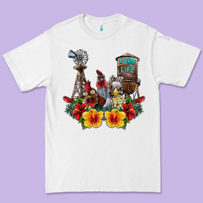 Farm Life Chicken Premium Tee Designed By Sublimationcraftshop