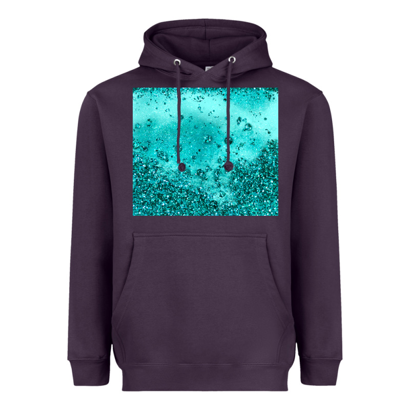 Turquoise Glitter Heavyweight Hoodie by JahusDesignShop | Teevron