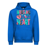 Cobalt nursing is a work of heart Urban Hoodie - NancyCooperArtShop