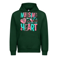 Forest Green nursing is a work of heart Urban Hoodie - NancyCooperArtShop