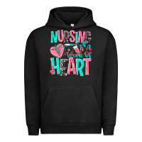 Pigment Black nursing is a work of heart Urban Hoodie - NancyCooperArtShop