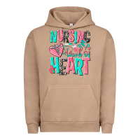 Pigment Burro nursing is a work of heart Urban Hoodie - NancyCooperArtShop