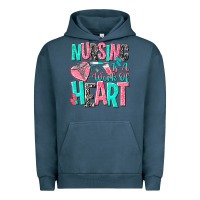 Pigment Midnight Navy nursing is a work of heart Urban Hoodie - NancyCooperArtShop