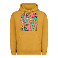 Pigment Peanut Butter nursing is a work of heart Urban Hoodie - NancyCooperArtShop