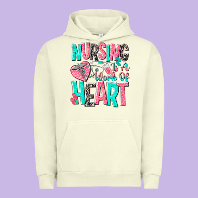 Nursing Is A Work Of Heart Urban Hoodie Designed By Nancycooperartshop