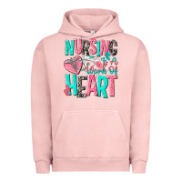 Pigment Salmon nursing is a work of heart Urban Hoodie - NancyCooperArtShop