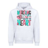 White nursing is a work of heart Urban Hoodie - NancyCooperArtShop
