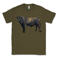 Army Green black angus bull Classic Tee - RanaPortraitStore